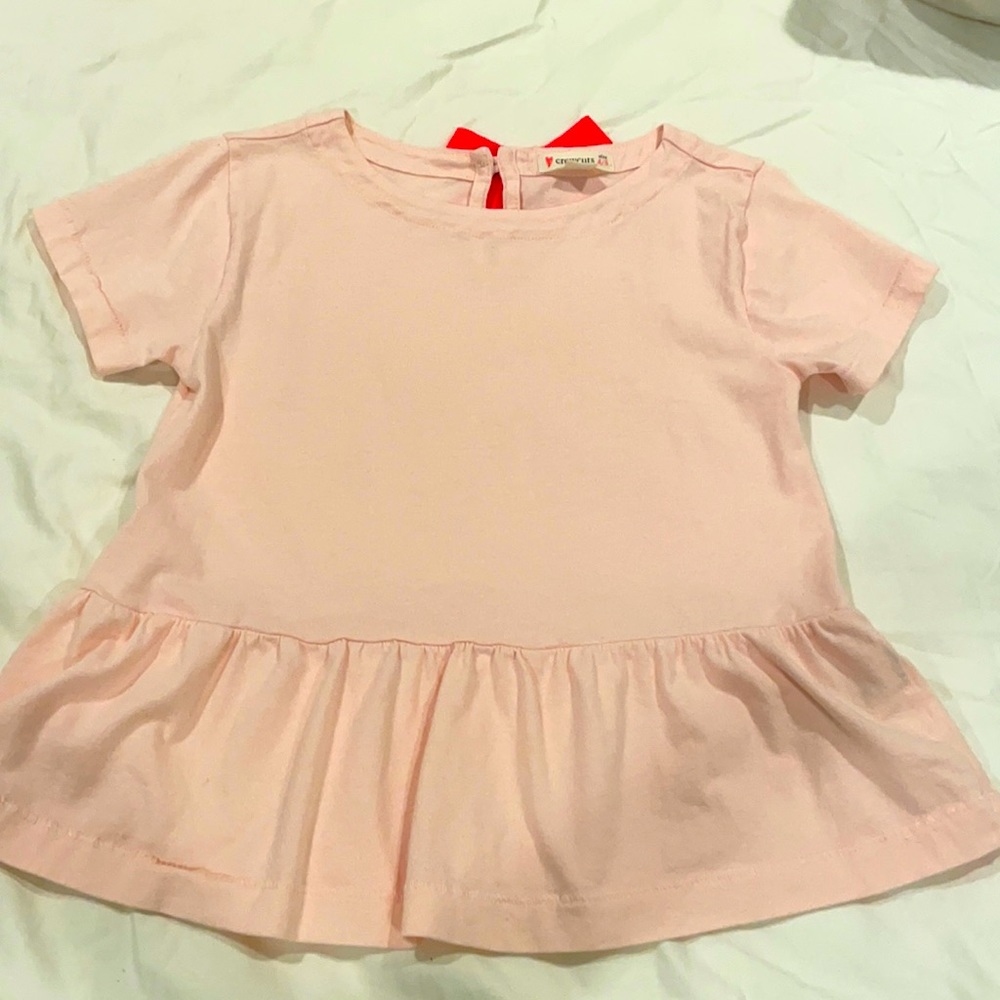 J. Crew Pink Short Sleeve Peplum Tee